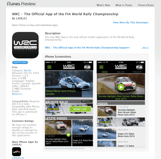 New WRC app for iOS and Android
