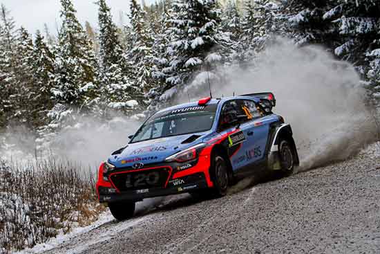 Patrik Pangerl 94 Dani Sordo WRC Rally Sweden 2016 Hyundai i20 WRC