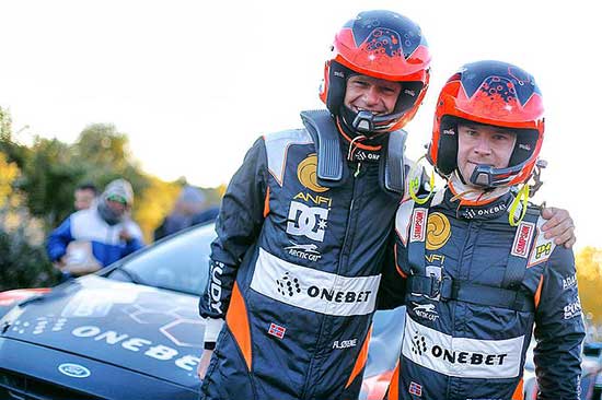 Floene left with Ostberg | RallySport Magazine | Australia's Best Rally Magazine