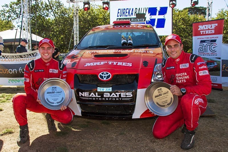 Harry Bates and John McCarthy won last year's Eureka Rally.