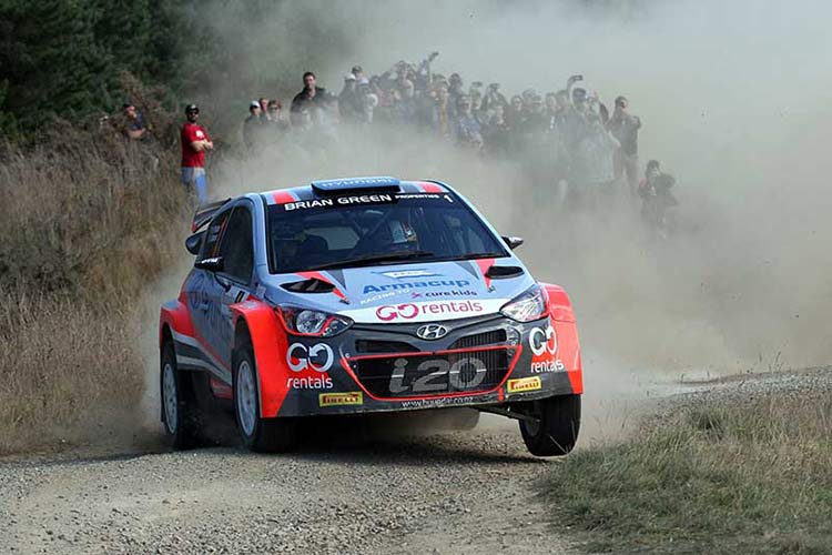 Hayden Paddon won the 2016 Otago Rally on the debut of the i20 AP4+. Photo: Peter Whitten