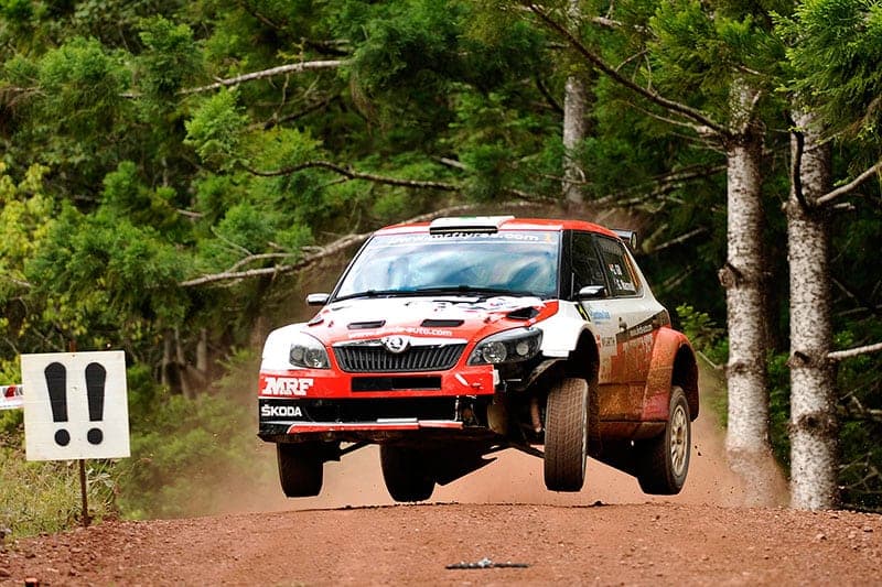 Rally Queensland 2014 with Gaurav Gill in the Skoda Fabia. Photo: Geoff Ridder