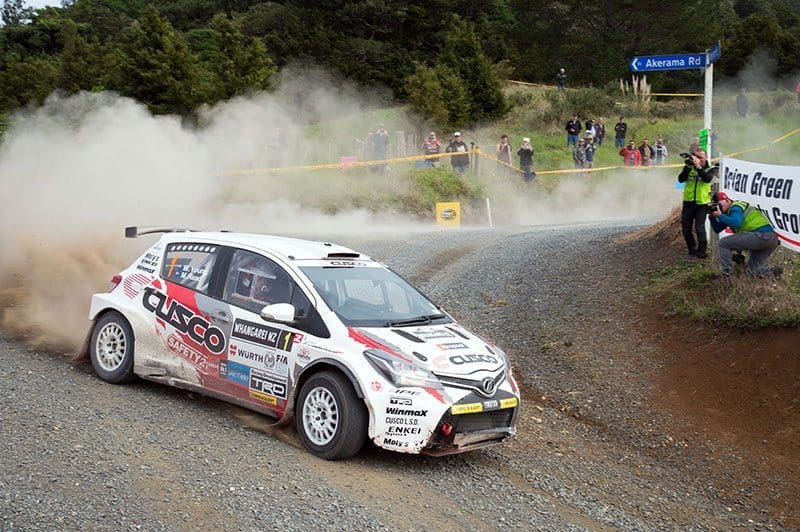 Mike Young was the favourite, but spun and damaged his Toyota Vitz's engine. Photo: APRC