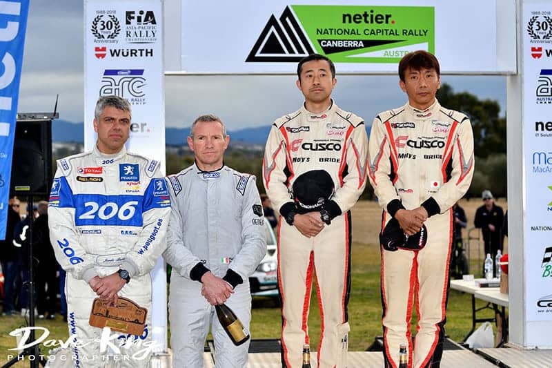 Yuya Sumiyama won the APRC section of the Netier National Capital Rally, with Fabio Frisiero second. Photo: Dave King