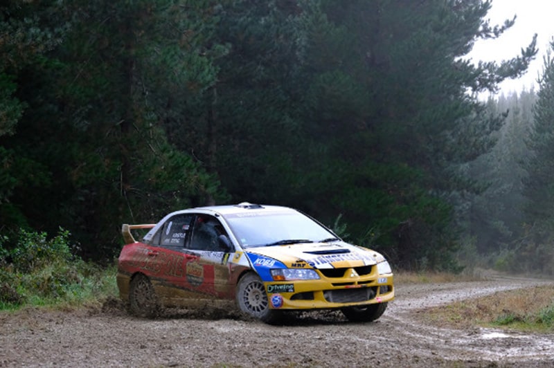 Geof Argyle wound back the clock alongside Joelle Eyre in the forests of Rally Canterbury. Photo: Geoff Ridder