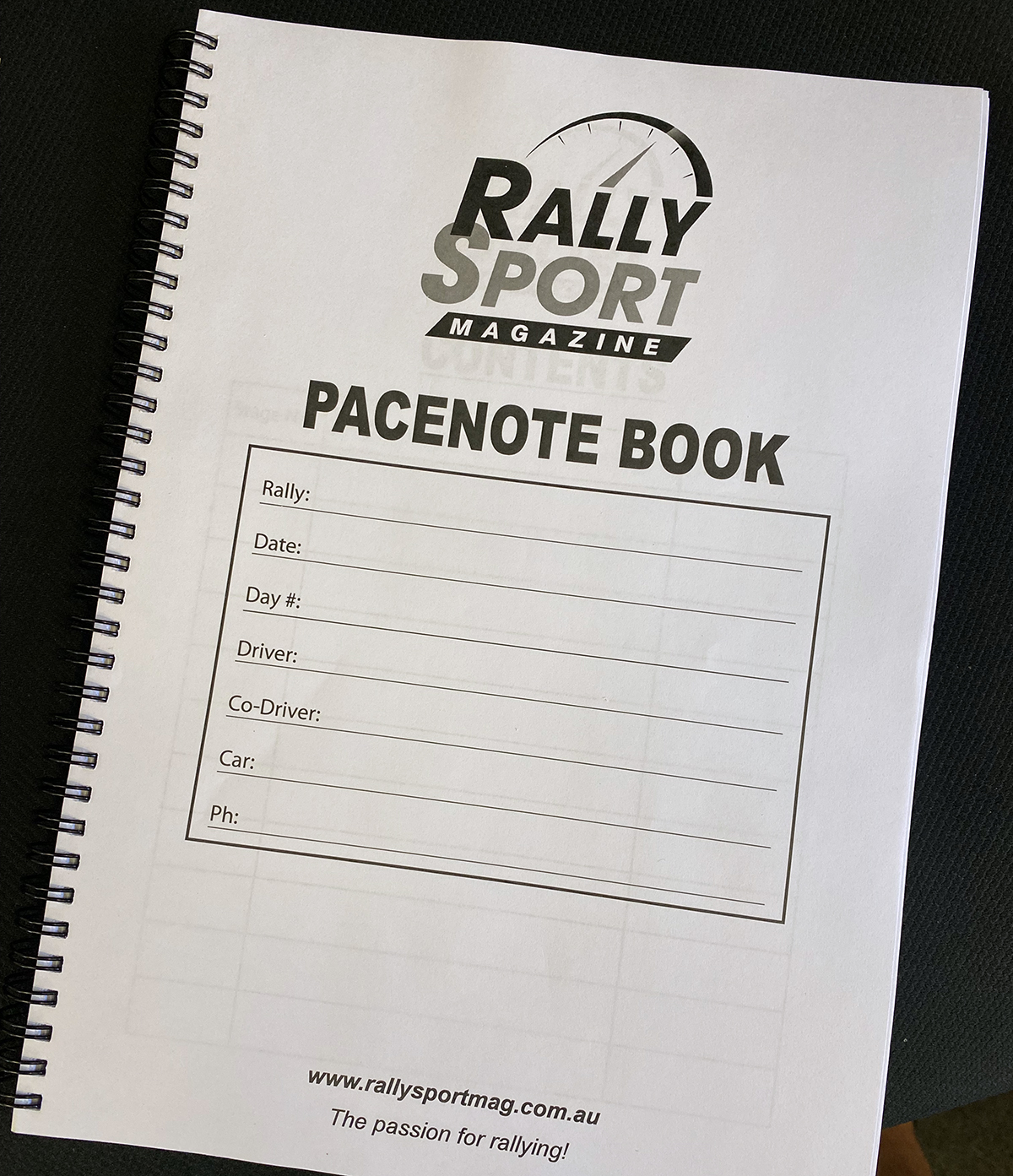 Cahier de note BPS Rallye NoteBook