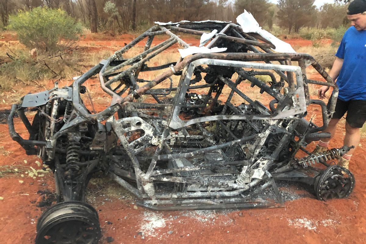 Australian champion's fiery end to Finke - RallySport Magazine